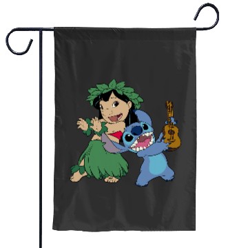 Discover Disney Lilo Stitch Hawaiian Tropical Hula Lessons Duo Garden Flags