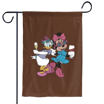 Discover Epcot Minnie and Daisy, Disney Epcot Garden Flags, Drink Around the World Garden Flags