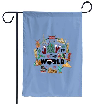 Discover Epcot Christmas Garden Flags, Joy to the World, Disney Christmas