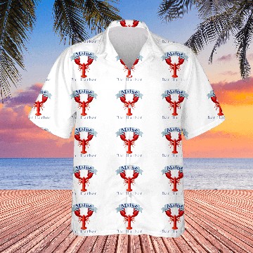 Discover Maine State Bar Harbor Lobster Hawaiian Shirts