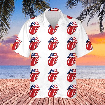 Discover Rolling Stones Lips Hawaiian Shirts
