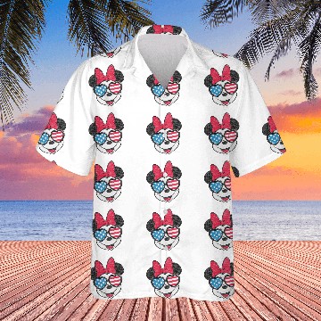 Discover Disney - Minnie Flag Glasses Baseball Tees Hawaiians