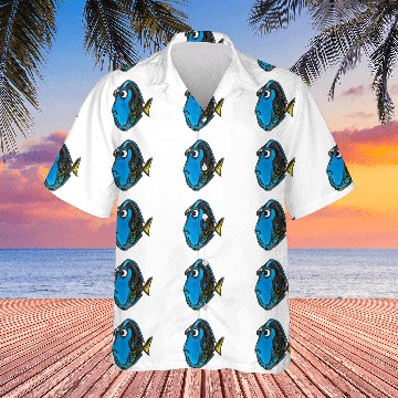 Discover Disneyss Pixars Finding Nemo Dory Blue Fish Sketch Portrait Hawaiian Shirts
