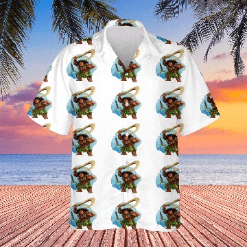 Discover Disneyss Moana 2 Action Pose Maui With Fish Hook Hawaiian Shirts