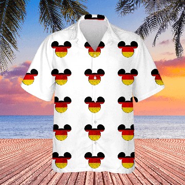 Discover Disney Mickey Mouse Logo Germany Flag Fill Zip Hawaiian Shirts