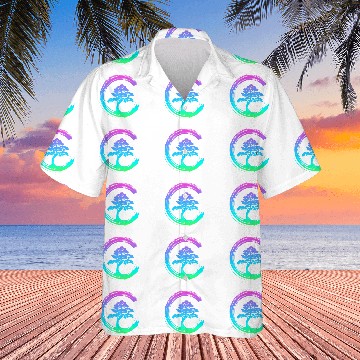 Discover Bonsai Tree Enso Circle Calligraphy Art for Meditation Hawaiian Shirts
