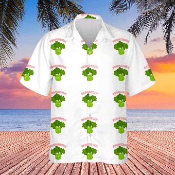 Discover Broccoholic Broccoli Vegan Vegetable Healthy Vegetarian Hawaiian Shirts
