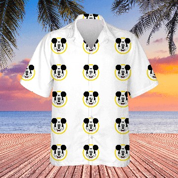 Discover Amazon Essentials Disney Smiling Mickey in Yello Hawaiian Shirts