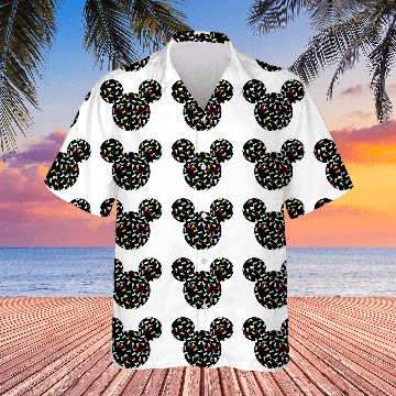 Discover Disney Mickey Holiday Lights Baseball Tees Hawaiian Shirts