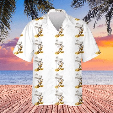 Discover Disney Gold Mickey Mouse Pose Hawaiian Shirts