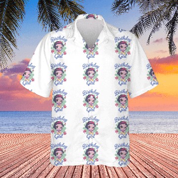 Discover Disney Snow White Birthday Girl Chibi Portrait Baseball Jerseys Hawaiian Shirts