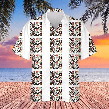 Discover Geometric pattern flower design Hawaiian Shirts