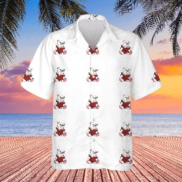 Discover Funny Polar Bear and Books Just One More Page Hawaiian Shirts
