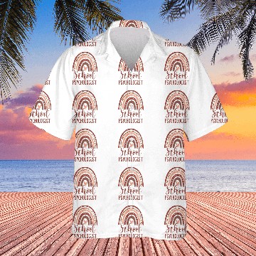 Discover Leopard Boho Rainbow Back To School Psychologist Apparel 6 Hawaiian Shirts