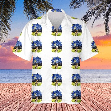 Discover Starry Night Impressionist Dog Art English Foxhound Hawaiian Shirts