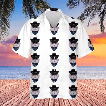 Discover Grey Dwarf Hamster in Cowboy Hat and Bandana Baseball Tees Hawaiian Shirts