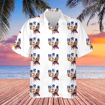 Discover 4th of July  Bald Eagle Hero US Flag Baseball Tees Hawaiian Shirts