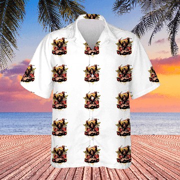 Discover Funny Drummer vintages Chimpanzee Drummer with Drum Set Graphic Hawaiian Shirts