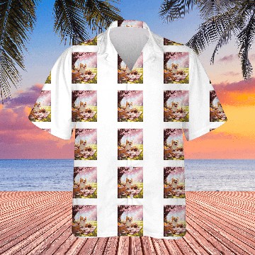 Discover Corgi Pet Cherry Blossom Funny Dog Picnic Hawaiian Shirts