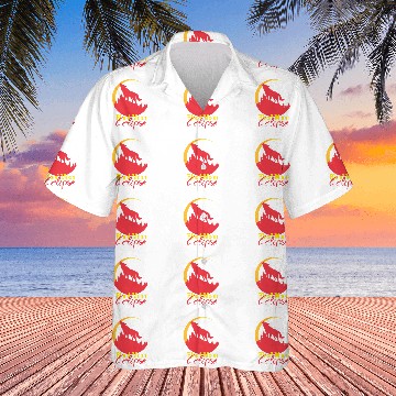 Discover Coyote Mammal Blood Moon Eclipse Howling Hawaiian Shirts