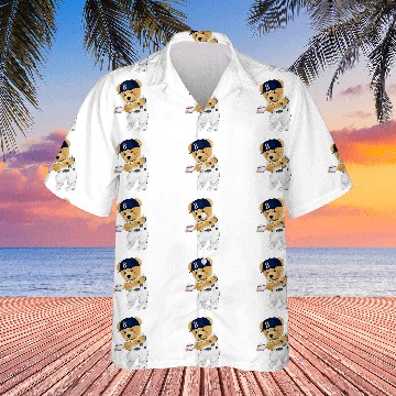 Discover Sport Baseball Cute teddy bear baseball hitter Hawaiian Shirts
