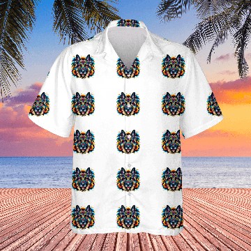 Discover German Shepherd Pet Cinco De Mayo Sugar Skull Flower Hawaiian Shirts