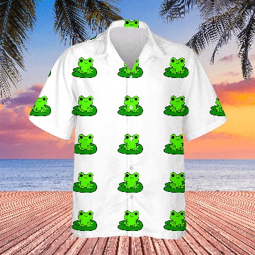 Discover Frog Pet on Lily Pad Cute Hawaiian Shirts