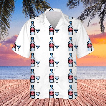 Discover Martini Glass Green Olive Bartender Vodka Gin Cocktail Drink Hawaiian Shirts