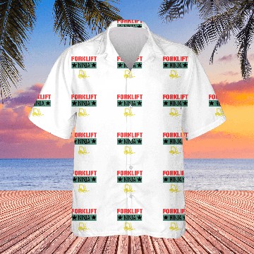 Discover Forklift Fun Ninja Forklift Driver Operator Forklifting Unisex Hawaiian Shirts