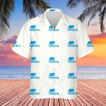 Discover Bear Pet Trisomy 18 Awareness Papa Bear Light Blue Support Father Zip Hawaiians
