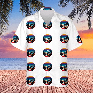 Discover Turtle Pet Box Turtle Sunset Retro Style 80s 70s Hawaiian Shirts