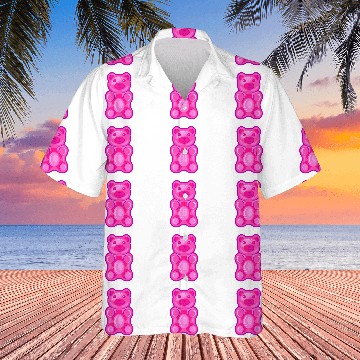 Discover Bear Pet Pink Gummy Bear Candy Hawaiian Shirts