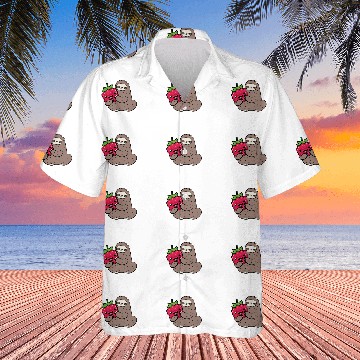Discover Sloth Pet With Raspberry Fruit Cute Raspberries And Sloth Hawaiian Shirts
