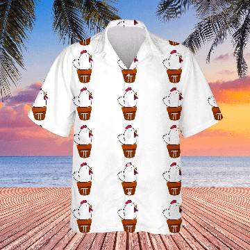 Discover Cute Chicken Pot Pie Funny Math Pun Pi Symbol Hawaiian Shirts