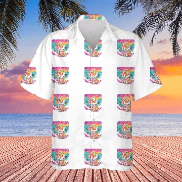 Discover Colorful German Shorthaired Pointer 80s Retro Style Hawaiian Shirts