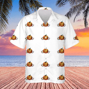 Discover Funny Baseball Player Horror Pumpkin Baseball Halloween Hawaiian Shirts