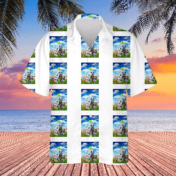 Discover Blue Red White Heeler Cattle Dogs Playing Ball Hawaiian Shirts