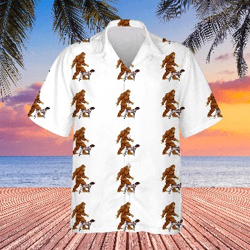 Discover Funny bigfoots Walking German Shorthaired Pointer Sasquatch Hawaiian Shirts