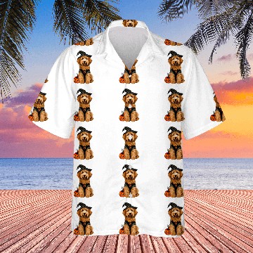 Discover Halloween Goldendoodle dressed as a witch Hawaiian Shirts