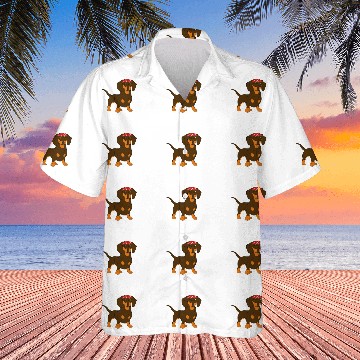 Discover Dachshund Biker Bandana Motorcycle Baseball Tees Hawaiian Shirts