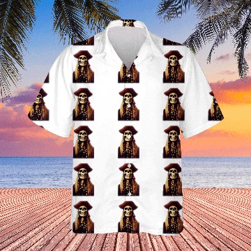 Discover Smug Smiling Hyperdetailed Pirate Skeleton Hawaiian Shirts