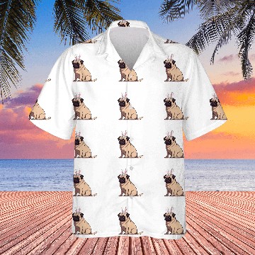 Discover Funny Easter Pug Dog Easter puggy Cute Pug Lover Baseball Tees Hawaiian Shirts