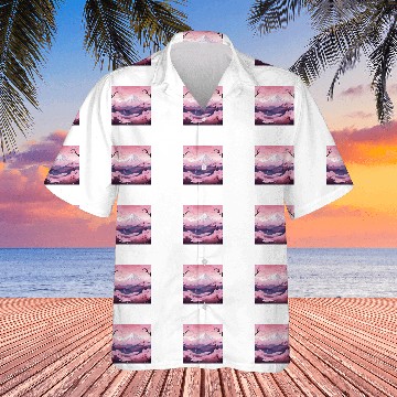 Discover Soft Symphony Peaks Pastel Blossom Ballet on Mountain Canva Baseball Tees Hawaiian Shirts