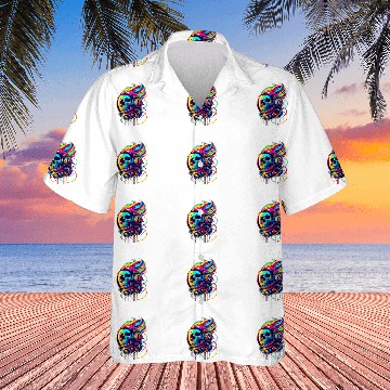 Discover Rainbow Astronaut Skull Space Lovers Cool Graphic Hawaiian Shirts 4 Baseball Tees