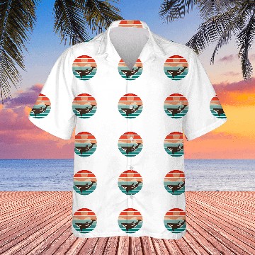 Discover Ocean Animals Orca Whale Retro Art Baseball Tees Hawaiian Shirts