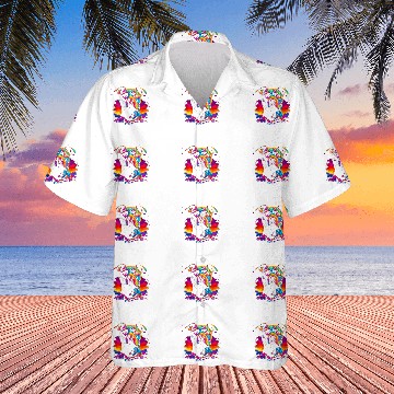 Discover Pitbull Dog Mountain Art Hawaiian Shirts