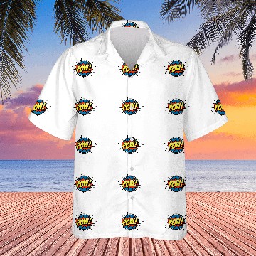 Discover POW Cool Comic Strip Text Bubble Pop Art Comic Book Nerd Set Baseball Tees Hawaiian Shirts