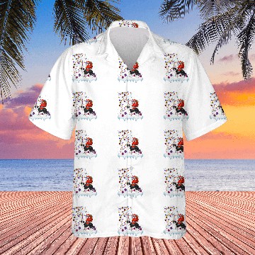 Discover Santa Riding Border Collie Dog Tree Lights Border Collie Fun Baseball Tees Hawaiian Shirts