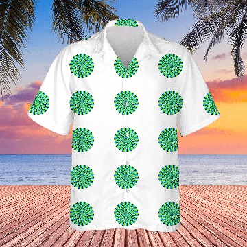 Discover Retro Trippy Optical Illusion Colorful Art Pattern teal Hawaiian Shirts