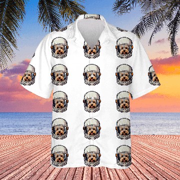 Discover Space Astronaut Yorkshire Terrier Zip Hawaiian Shirts